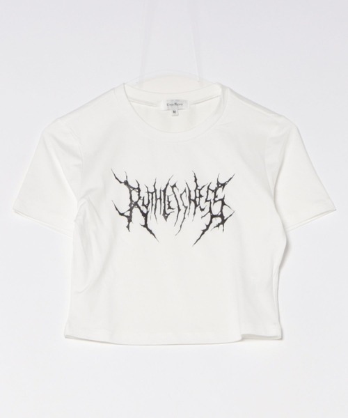 Evo+Revo(エボレボ)の「”ちょい悪&ロック” デスメタルロゴショート丈Tシャツ(Tシャツ/カットソー・レディース・ブラック/ホワイト・M/L)」の9枚目の写真