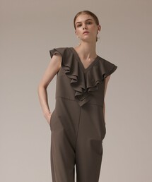 Diagram ダブルブレストサロペット Oggi8月号掲載》ドットプリント 麻混ストレッチキャミサロペット
