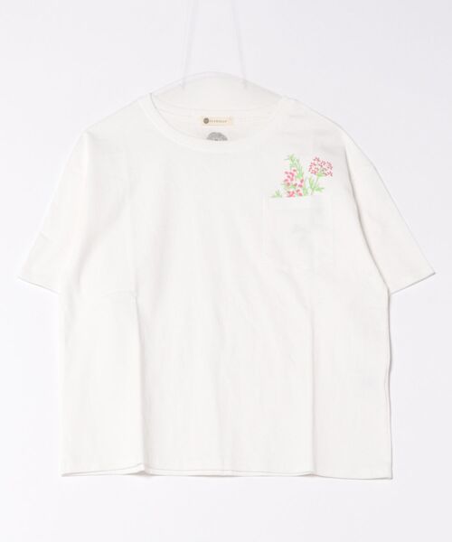 BARNDOOR(バーンドア)の「(BD)【BARNDOOR】フラワー プリント 胸ポケット付き Tシャツ(Tシャツ/カットソー・レディース・ネイビー系1/ホワイト系1/ホワイト系2/ブラック系2・FREE)」の1枚目の写真