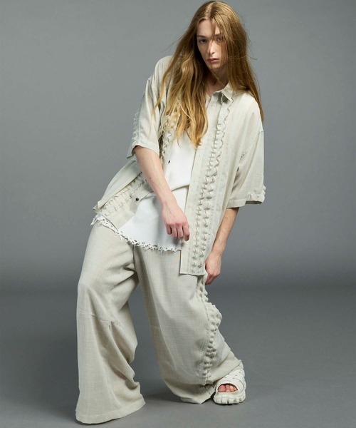 MAISON SPECIAL ワイドパンツ クリーム色 MAISON SPECIAL スウェットパンツ ジャージ Colored Chill Pants