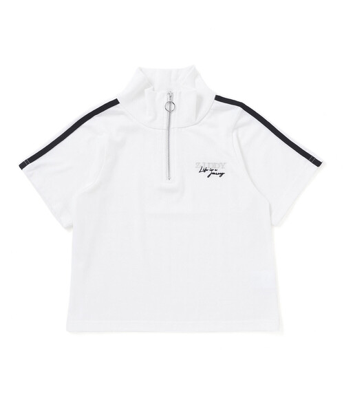 ZIDDY(ジディ)の「【接触冷感】ハーフジップトップス(Tシャツ/カットソー・キッズ・ネイビー/ホワイト・150cm/FREE/140cm/130cm)」の5枚目の写真