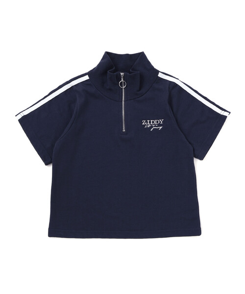 ZIDDY(ジディ)の「【接触冷感】ハーフジップトップス(Tシャツ/カットソー・キッズ・ネイビー/ホワイト・150cm/FREE/140cm/130cm)」の7枚目の写真
