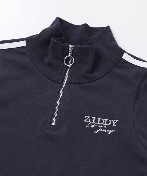 ZIDDY(ジディ)の「【接触冷感】ハーフジップトップス(Tシャツ/カットソー・キッズ・ネイビー/ホワイト・150cm/FREE/140cm/130cm)」の9枚目の写真