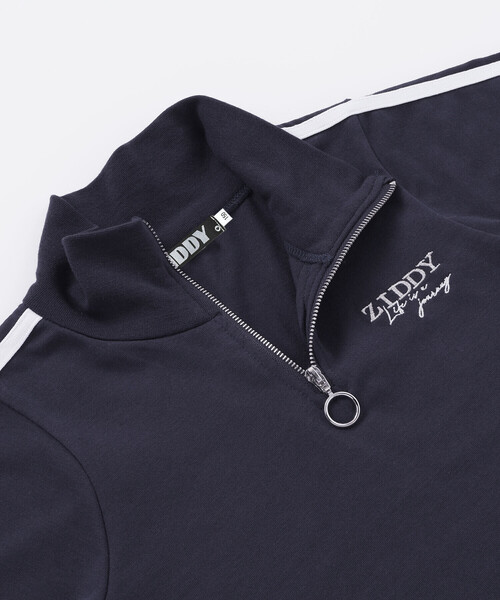 ZIDDY(ジディ)の「【接触冷感】ハーフジップトップス(Tシャツ/カットソー・キッズ・ネイビー/ホワイト・150cm/FREE/140cm/130cm)」の10枚目の写真