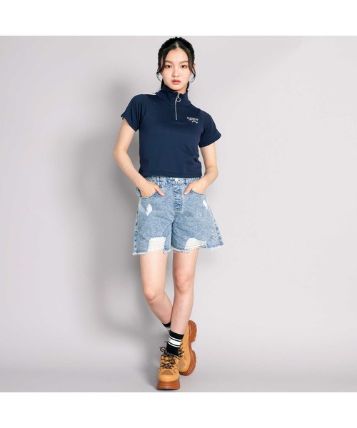 ZIDDY(ジディ)の「【接触冷感】ハーフジップトップス(Tシャツ/カットソー・キッズ・ネイビー/ホワイト・150cm/FREE/140cm/130cm)」の18枚目の写真