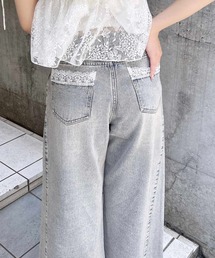 INGNI | バックポケットレースワイドルーズデニム(デニムパンツ)