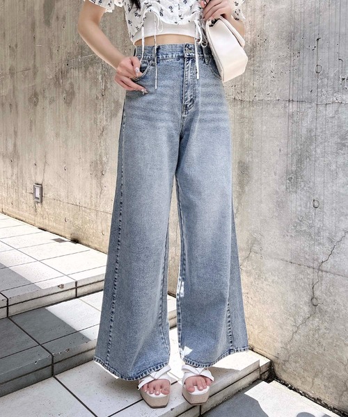 INGNI（イング）の「バックポケットレースワイドルーズデニム（デニムパンツ・レディース・ブルー系その他3/ブルー系その他・S/M）」の3枚目の写真