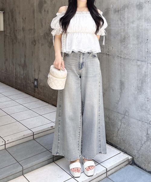 INGNI（イング）の「バックポケットレースワイドルーズデニム（デニムパンツ・レディース・ブルー系その他3/ブルー系その他・S/M）」の8枚目の写真