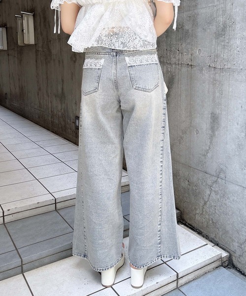 INGNI（イング）の「バックポケットレースワイドルーズデニム（デニムパンツ・レディース・ブルー系その他3/ブルー系その他・S/M）」の7枚目の写真