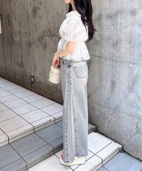 INGNI（イング）の「バックポケットレースワイドルーズデニム（デニムパンツ・レディース・ブルー系その他3/ブルー系その他・S/M）」の9枚目の写真