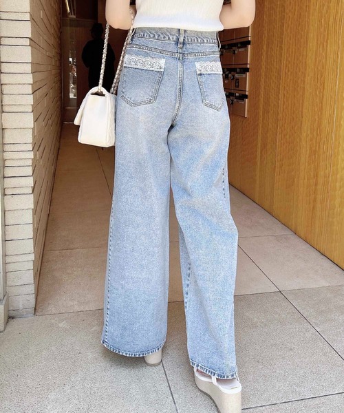 INGNI（イング）の「バックポケットレースワイドルーズデニム（デニムパンツ・レディース・ブルー系その他3/ブルー系その他・S/M）」の15枚目の写真