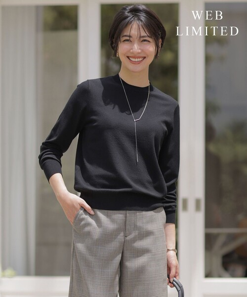 J.PRESS(ジェイプレス)の「【WEB限定】PRINCE クルーネック ニット(ニット/セーター・レディース・ホワイト系/ベージュ系1/ベージュ系/ダルブルー系/ブラック系/イエロー系・LARGE/MEDIUM)」の2枚目の写真