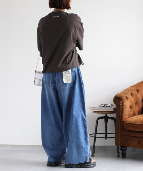 cepo(セポ)の「フロントシャーリングショートスリーブTee(Tシャツ/カットソー・レディース・ブルー/オフホワイト/チャコール・M)」の6枚目の写真