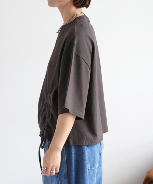 cepo(セポ)の「フロントシャーリングショートスリーブTee(Tシャツ/カットソー・レディース・ブルー/オフホワイト/チャコール・M)」の12枚目の写真