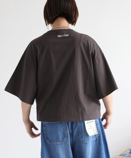 cepo(セポ)の「フロントシャーリングショートスリーブTee(Tシャツ/カットソー・レディース・ブルー/オフホワイト/チャコール・M)」の13枚目の写真
