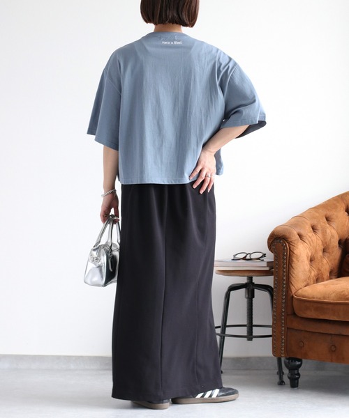 cepo(セポ)の「フロントシャーリングショートスリーブTee(Tシャツ/カットソー・レディース・ブルー/オフホワイト/チャコール・M)」の21枚目の写真