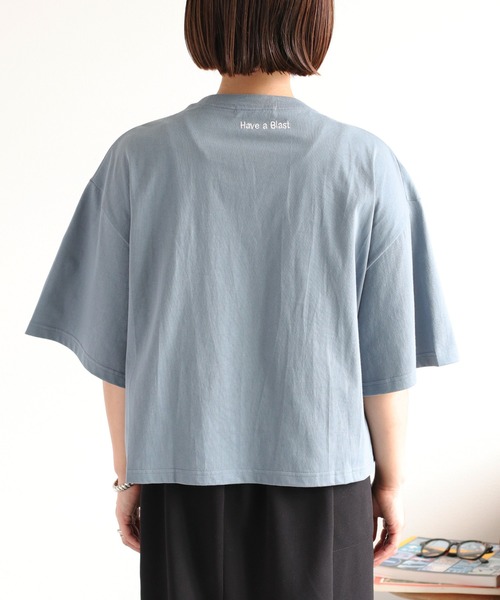 cepo(セポ)の「フロントシャーリングショートスリーブTee(Tシャツ/カットソー・レディース・ブルー/オフホワイト/チャコール・M)」の19枚目の写真