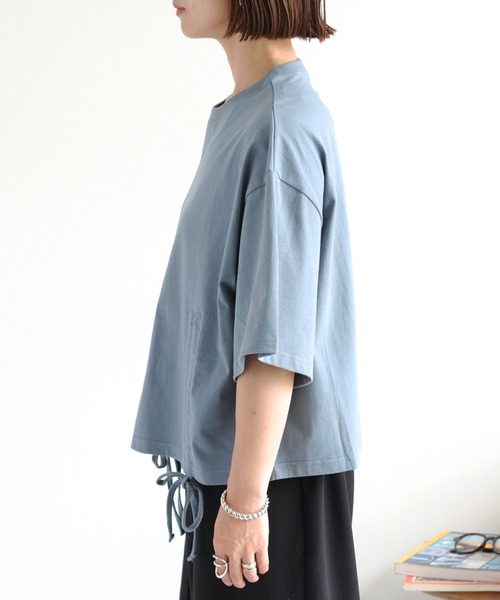 cepo(セポ)の「フロントシャーリングショートスリーブTee(Tシャツ/カットソー・レディース・ブルー/オフホワイト/チャコール・M)」の18枚目の写真