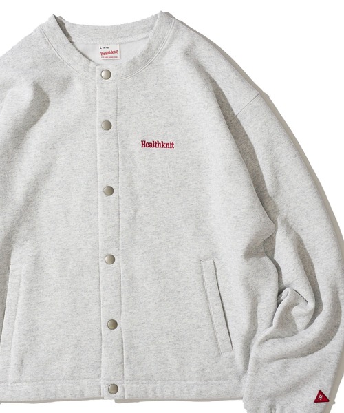 Healthknit(ヘルスニット)の「【Healthknit】Classic Sweat Crew cardigan L/S / クルーネック スウェット カーディガン(カーディガン/ボレロ・レディース・チャコールグレー/グレー/マルーン/ブラック・MEDIUM/LARGE)」の4枚目の写真