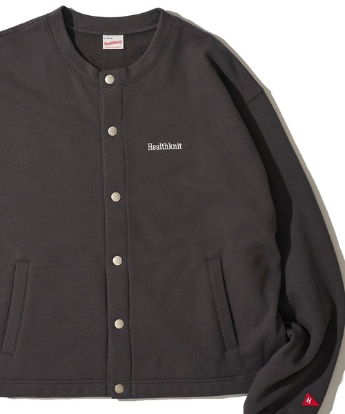セール】【Healthknit】Classic Sweat Crew cardigan L/S / クルー