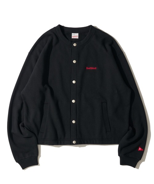 Healthknit(ヘルスニット)の「【Healthknit】Classic Sweat Crew cardigan L/S / クルーネック スウェット カーディガン(カーディガン/ボレロ・レディース・チャコールグレー/グレー/マルーン/ブラック・MEDIUM/LARGE)」の5枚目の写真