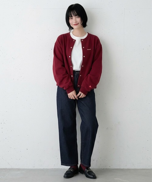 Healthknit(ヘルスニット)の「【Healthknit】Classic Sweat Crew cardigan L/S / クルーネック スウェット カーディガン(カーディガン/ボレロ・レディース・チャコールグレー/グレー/マルーン/ブラック・MEDIUM/LARGE)」の14枚目の写真