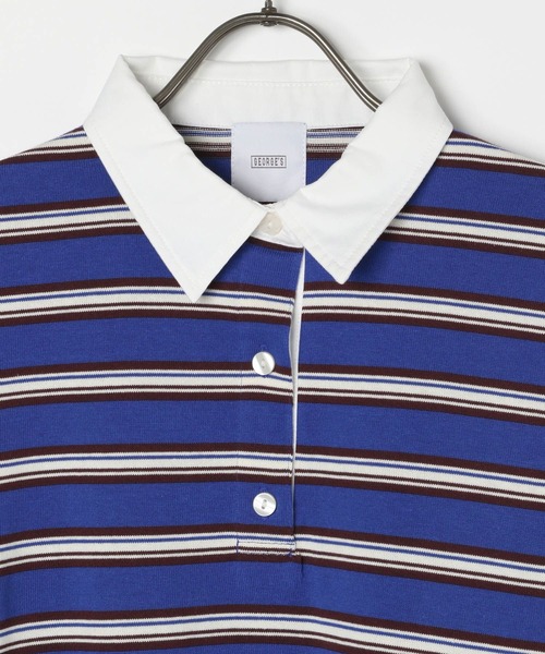 GEORGE'S(ジョージズ)の「ボーダーラガーシャツ(Tシャツ/カットソー・レディース・グリーン/オフホワイト/ブルー・MEDIUM/SMALL)」の6枚目の写真