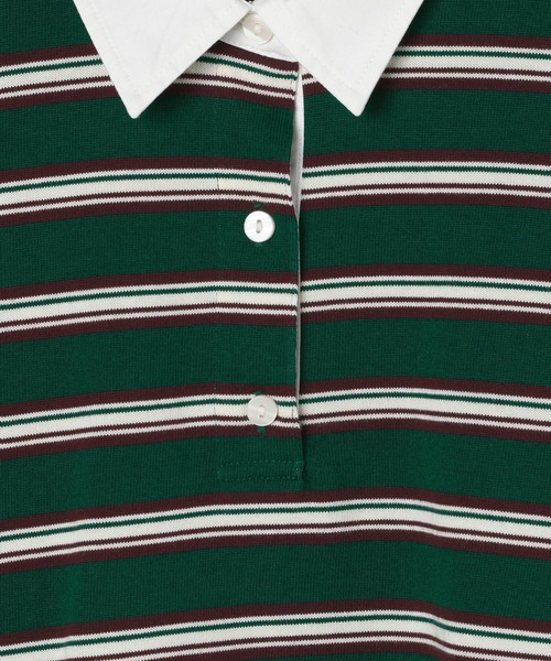GEORGE'S(ジョージズ)の「ボーダーラガーシャツ(Tシャツ/カットソー・レディース・グリーン/オフホワイト/ブルー・MEDIUM/SMALL)」の11枚目の写真