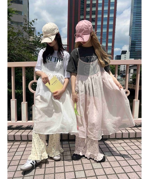 WC(ダブル シー)の「ボリュームシアーロングキャミワンピース(ワンピース・レディース・ピンク/ホワイト・FREE)」の16枚目の写真