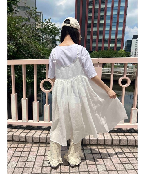 WC(ダブル シー)の「ボリュームシアーロングキャミワンピース(ワンピース・レディース・ピンク/ホワイト・FREE)」の4枚目の写真