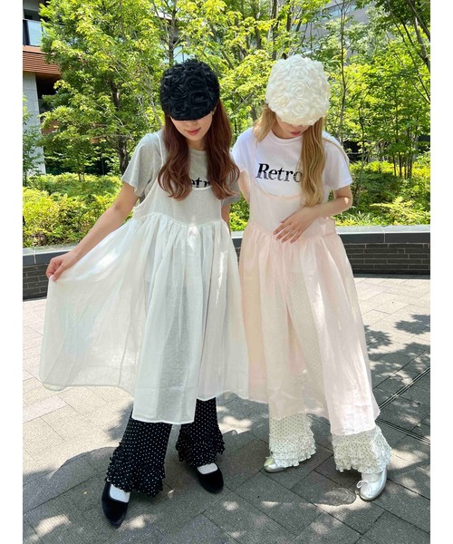 WC(ダブル シー)の「ボリュームシアーロングキャミワンピース(ワンピース・レディース・ピンク/ホワイト・FREE)」の20枚目の写真