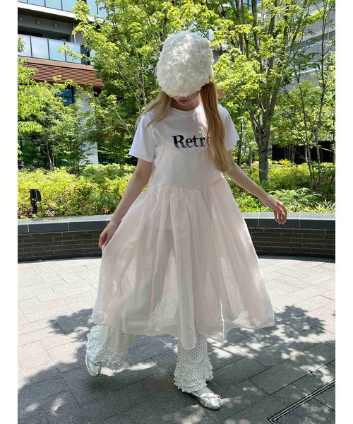 WC(ダブル シー)の「ボリュームシアーロングキャミワンピース(ワンピース・レディース・ピンク/ホワイト・FREE)」の9枚目の写真