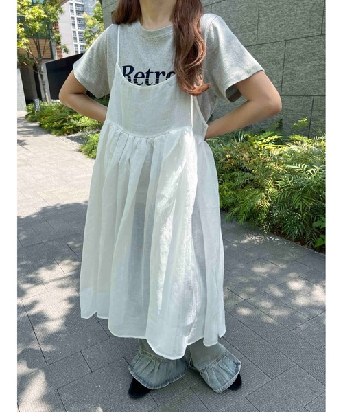 WC(ダブル シー)の「ボリュームシアーロングキャミワンピース(ワンピース・レディース・ピンク/ホワイト・FREE)」の13枚目の写真
