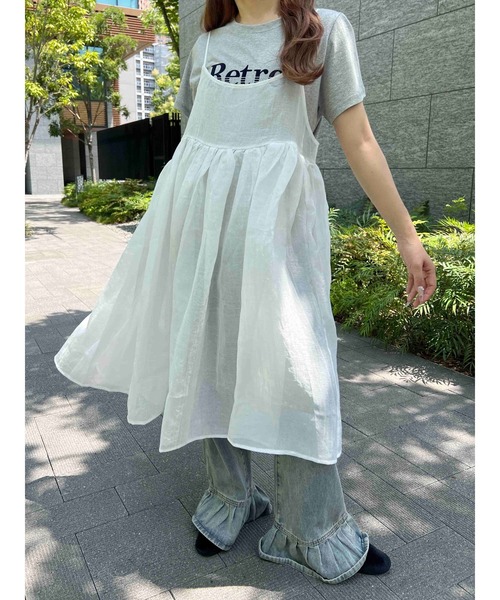 WC(ダブル シー)の「ボリュームシアーロングキャミワンピース(ワンピース・レディース・ピンク/ホワイト・FREE)」の14枚目の写真