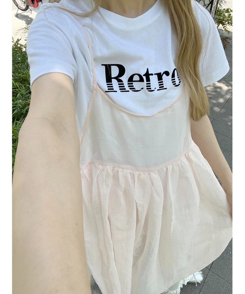WC(ダブル シー)の「ボリュームシアーロングキャミワンピース(ワンピース・レディース・ピンク/ホワイト・FREE)」の15枚目の写真