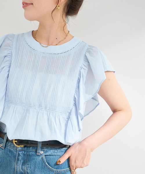 フリルピンタックブラウス WEB限定】手洗い可 / フリルピンタックブラウス（シャツ