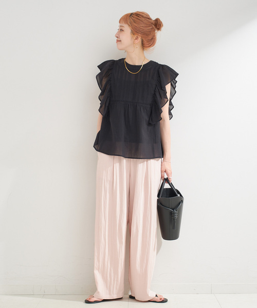 WEB限定】手洗い可 / フリルピンタックブラウス（シャツ/ブラウス