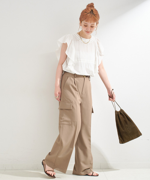 B.C STOCK(ベーセーストック)の「【WEB限定】手洗い可 / フリルピンタックブラウス(シャツ/ブラウス・レディース・ホワイト/サックスブルー/ブラック・FREE)」の8枚目の写真