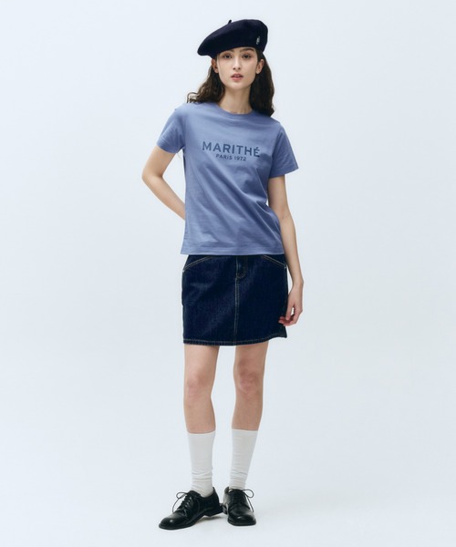 MARITHE + FRANCOIS GIRBAUD(マリテフランソワジルボー)の「W REGULAR LOGO TEE(Tシャツ/カットソー・レディース・ブルー/ピンク/ホワイト・SMALL/MEDIUM)」の6枚目の写真