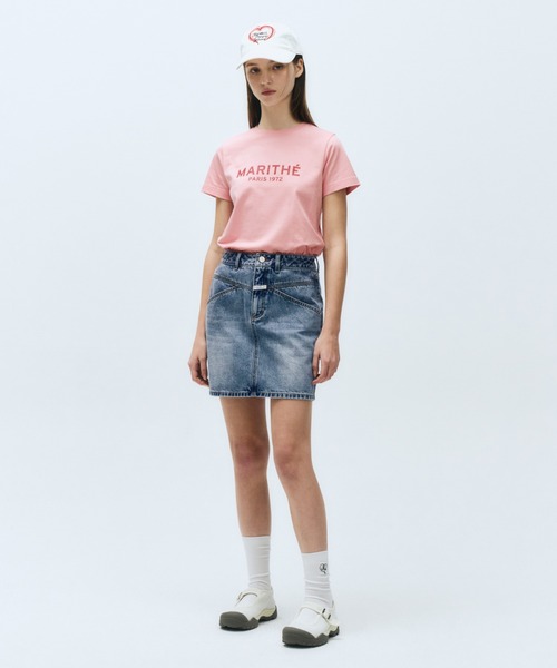MARITHE + FRANCOIS GIRBAUD(マリテフランソワジルボー)の「W REGULAR LOGO TEE(Tシャツ/カットソー・レディース・ブルー/ピンク/ホワイト・SMALL/MEDIUM)」の12枚目の写真
