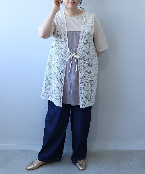 レイヤード風チュニック Lサイズ セール】【L～5L 大きいサイズ】レイヤード風ティアード