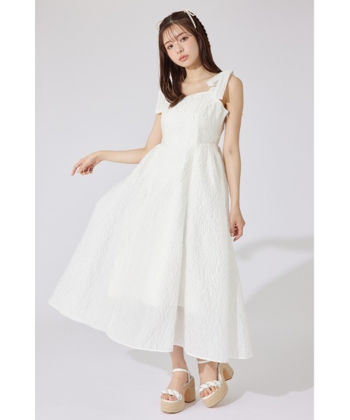 rienda(リエンダ)の「【AKB48 千葉恵里さん着用】ショルダーリボンワンピース 夏服 キャミワンピース(ワンピース・レディース・アイボリー/ブラック/ライトピンク・SMALL/MEDIUM)」の4枚目の写真
