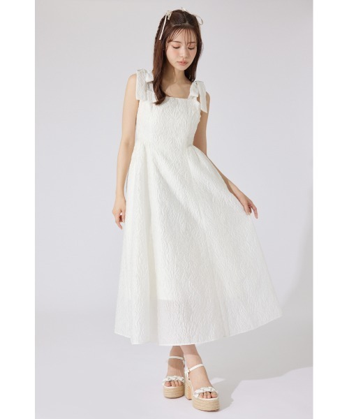 rienda(リエンダ)の「【AKB48 千葉恵里さん着用】ショルダーリボンワンピース 夏服 キャミワンピース(ワンピース・レディース・アイボリー/ブラック/ライトピンク・SMALL/MEDIUM)」の5枚目の写真