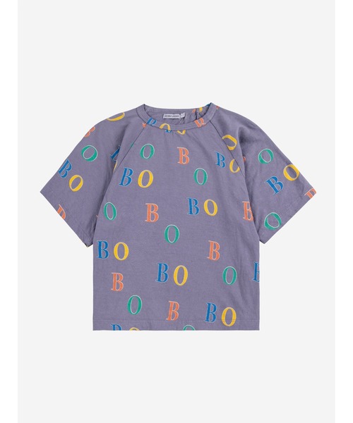 BOBO CHOSES(ボボショーズ)の「Multicolor Bobo all over ranglan T-shirt(Tシャツ/カットソー・キッズ・ネイビー・8-9y/6-7YEAR/4-5YEAR/2-3YEAR/10-11y/12-13y)」の1枚目の写真