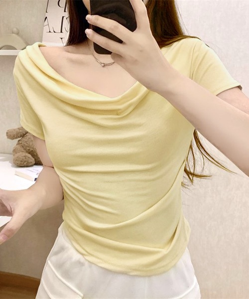 【新品未使用】OMMO ホワイト ショートスリーブ トップス LOEFF＞スウェット ショートスリーブ プルオーバー（Tシャツ