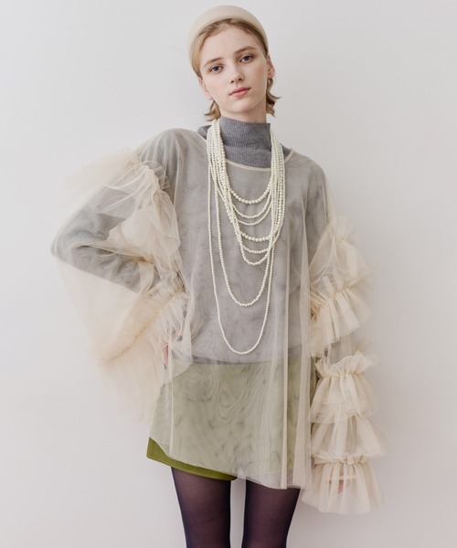 la belle etude ギャザーボリューム袖ドレストレンチコート LA BELLE ETUDE（ラベルエチュード）の「ギャザーボリューム袖ドレス