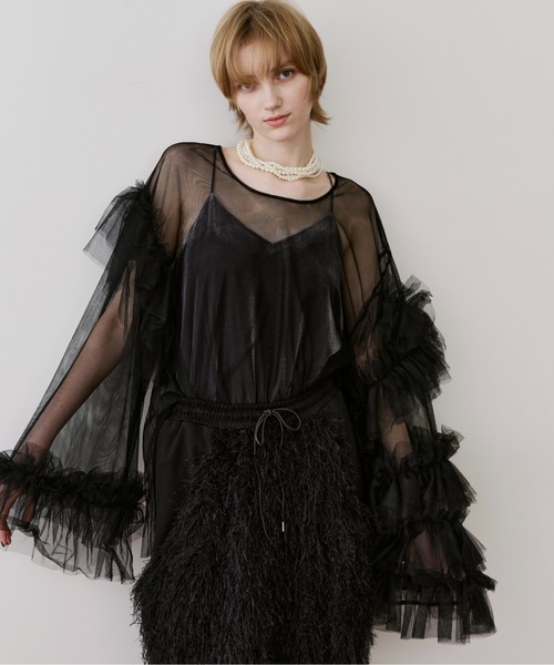 ボリュームチュールギャザーデザインTOPS（シャツ/ブラウス）｜LA