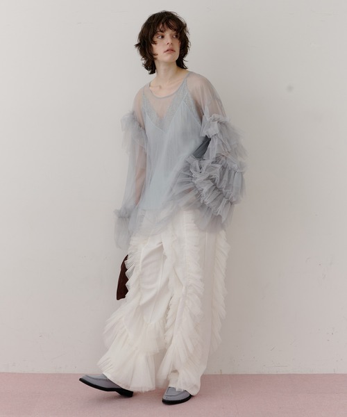 ボリュームチュールギャザーデザインTOPS(シャツ/ブラウス)|LA ボリュームチュールギャザーデザインTOPS(シャツ/ブラウス)|LA