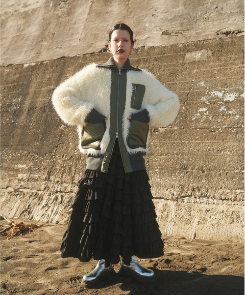 OMMO(オーエムエムオー)の「SHAGGY KNIT BZ(ブルゾン・レディース・オフホワイト/グレー・36/38)」の12枚目の写真