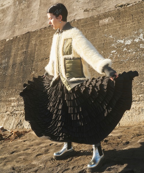 OMMO(オーエムエムオー)の「SHAGGY KNIT BZ(ブルゾン・レディース・オフホワイト/グレー・36/38)」の13枚目の写真